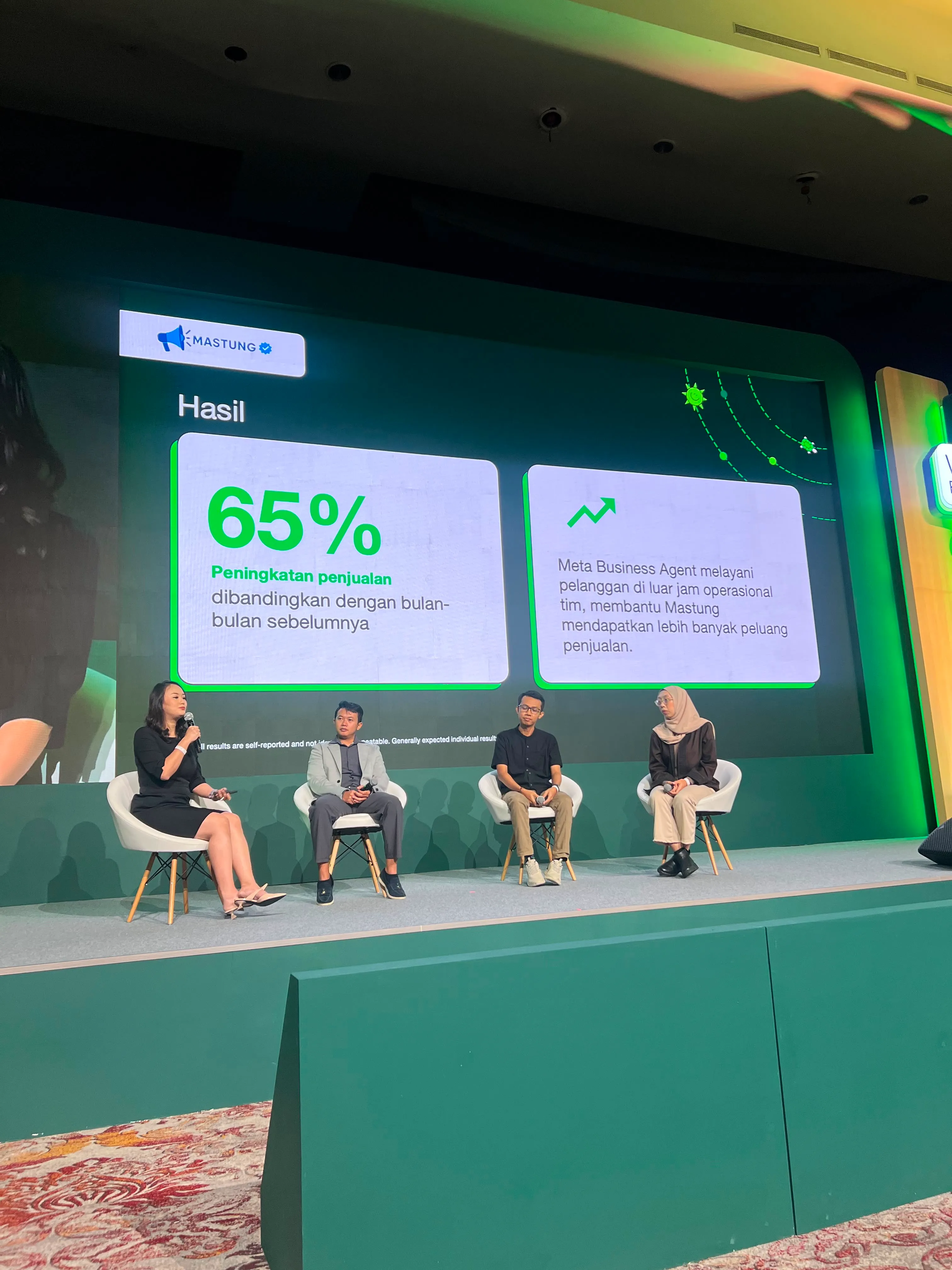 Mastung Digital Kreatif sebagai speaker di WhatsApp Business Summit Indonesia 2026 — Hasil 65% Peningkatan Penjualan